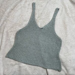 Moon & Madison Sage Green Cropped Tank | Size XL